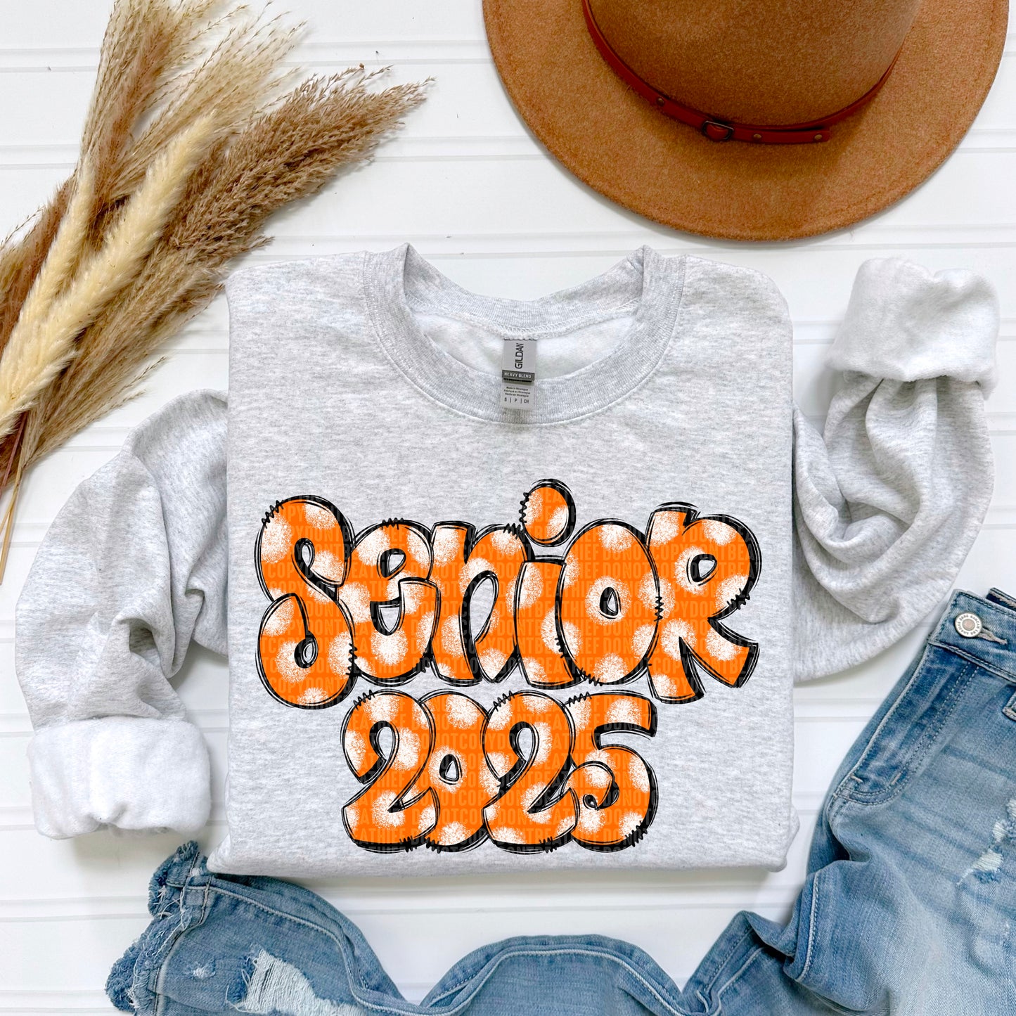 Senior 2025 Doodle Orange