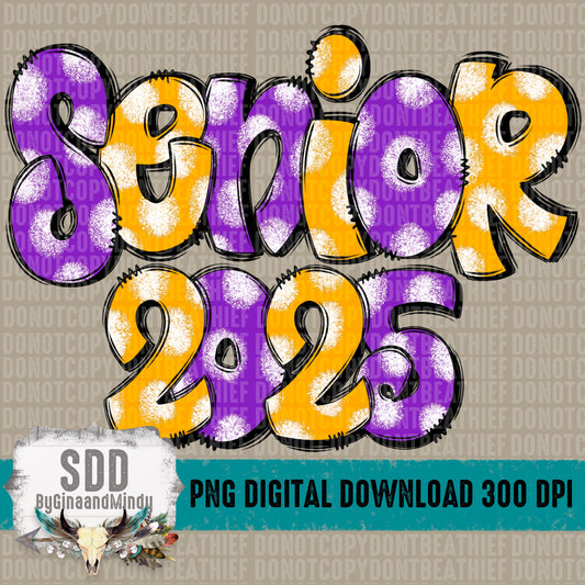 Senior 2025 Doodle Purple|YG