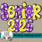 Senior 2025 Doodle Purple|Yellow