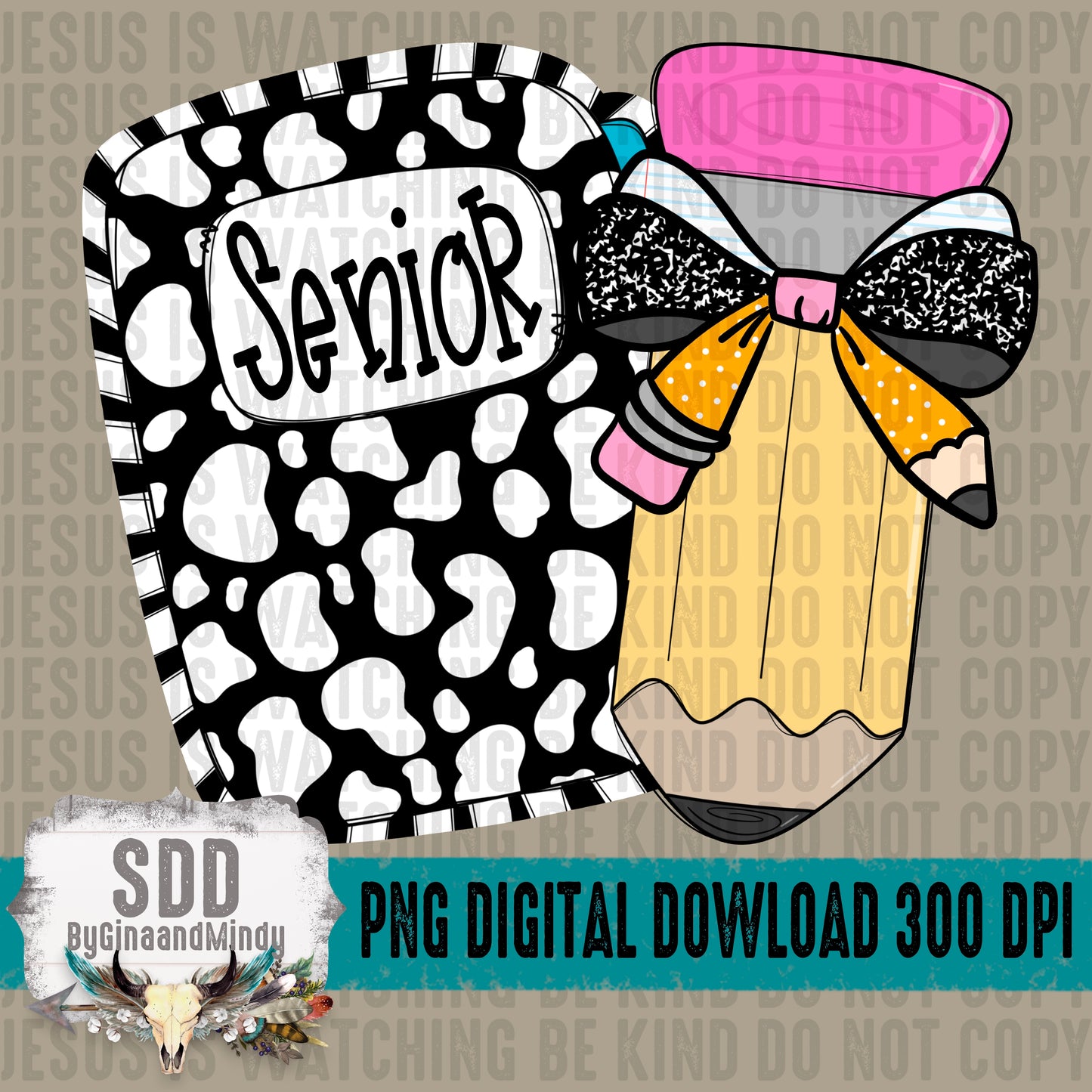 Leopard Pencil Bow; Senior