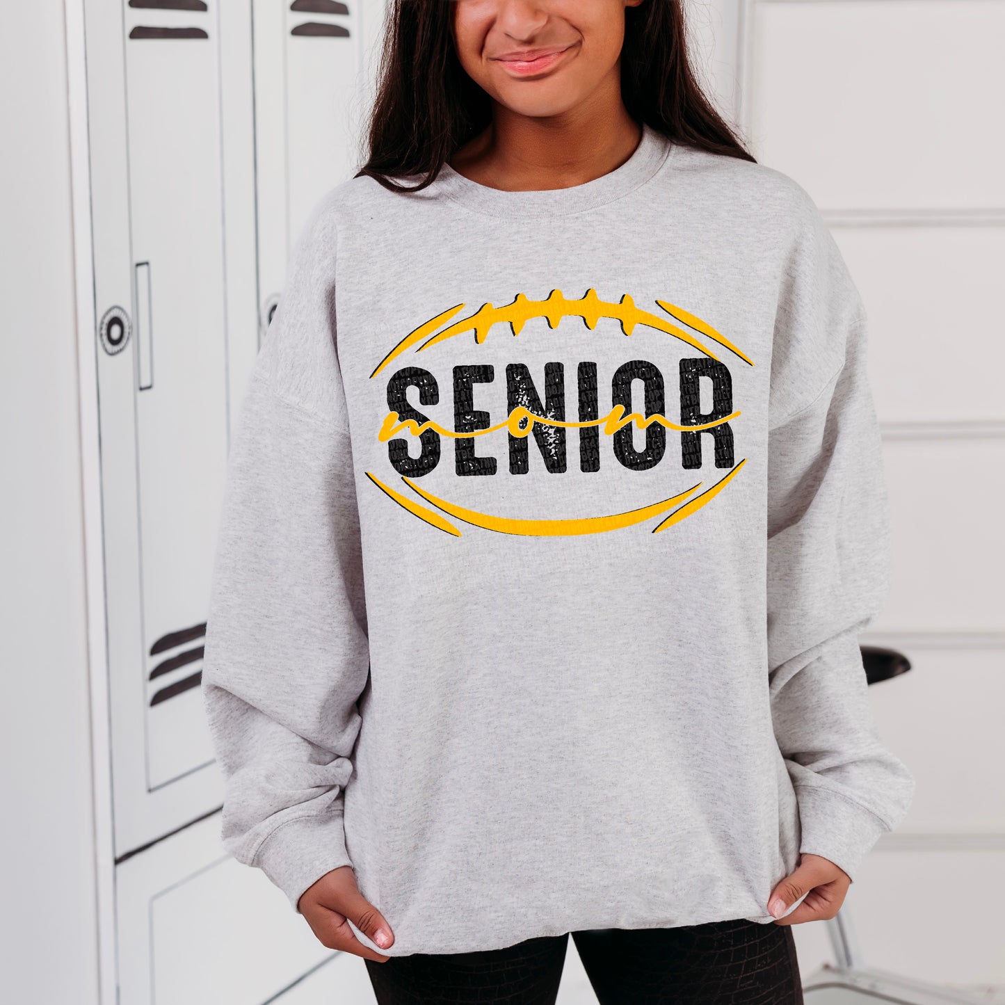 Senior Football Mom Bundle Black/Yellow Gold