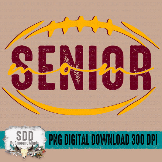 Senior Football Mom Bundle Maroon/Yellow Gold