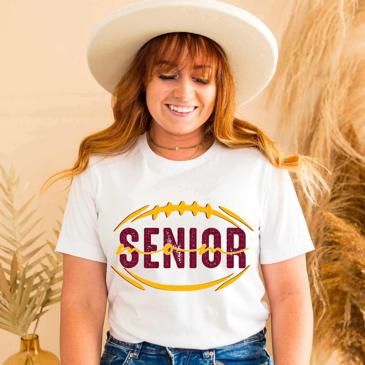 Senior Football Mom Bundle Maroon/Yellow Gold