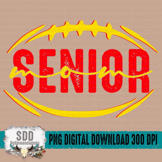 Senior Football Mom Bundle Red/Yellow