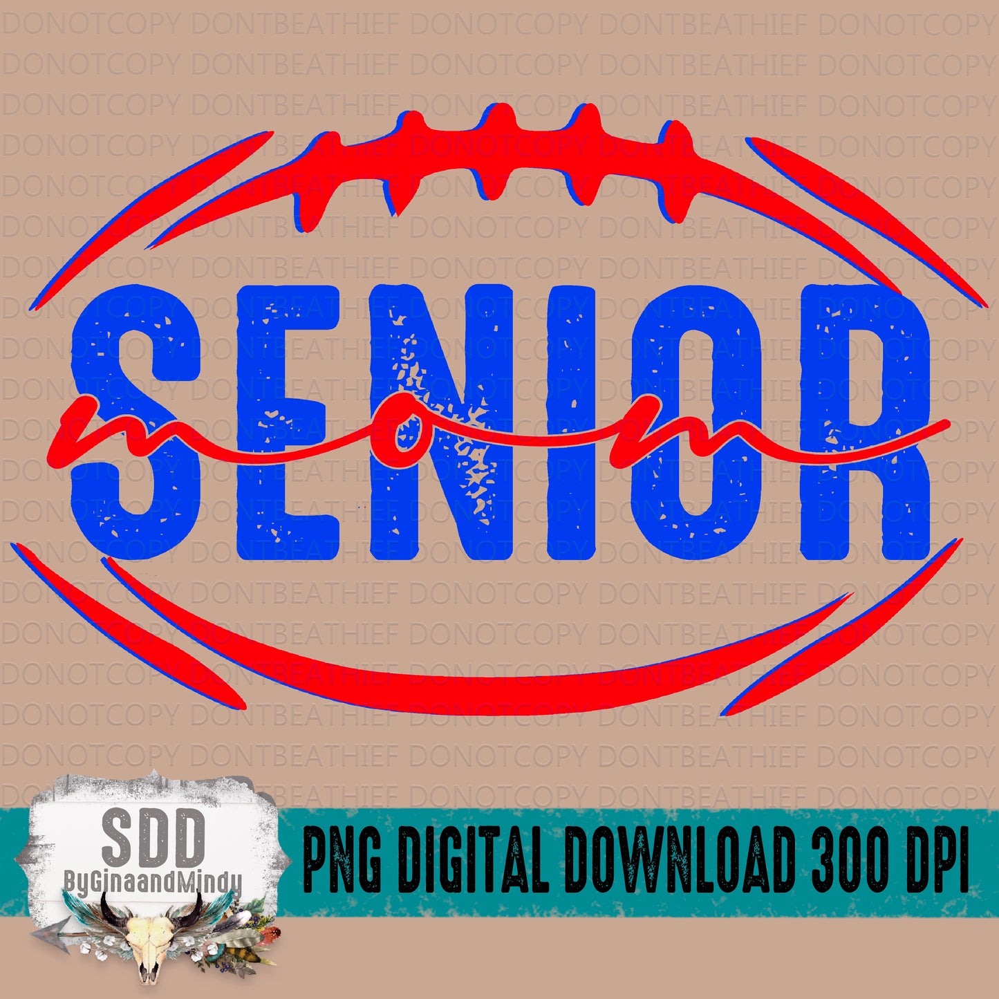 Senior Football Mom Bundle Red/Blue