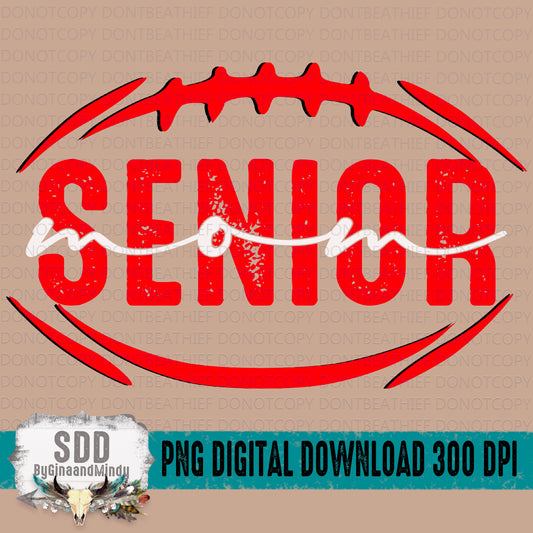 Senior Football Mom Bundle Red/White