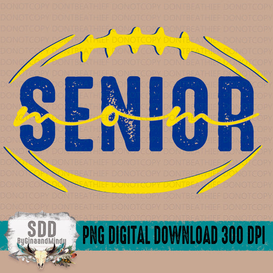 Senior Football Mom Bundle Royal Blue/Yellow