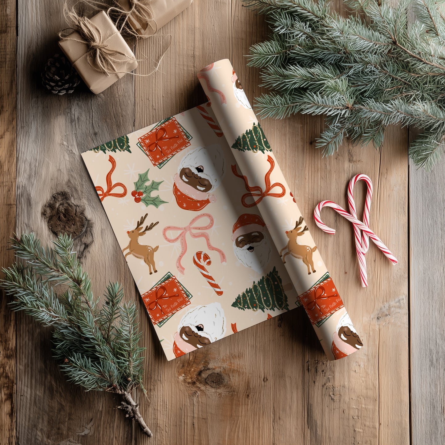 Simple Christmas with Santa Seamless Bundle