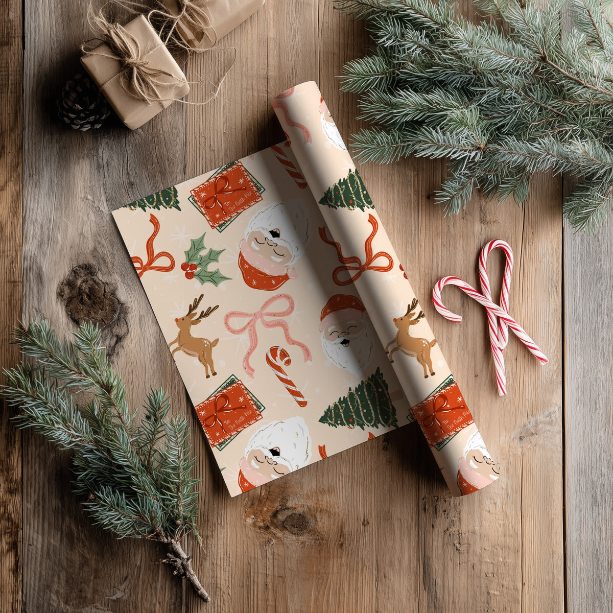 Simple Christmas with Santa Seamless Bundle