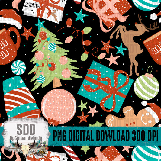Simple Whimsical Christmas Seamless Bundle
