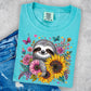 Glitter Sequin Sunflower Sloth