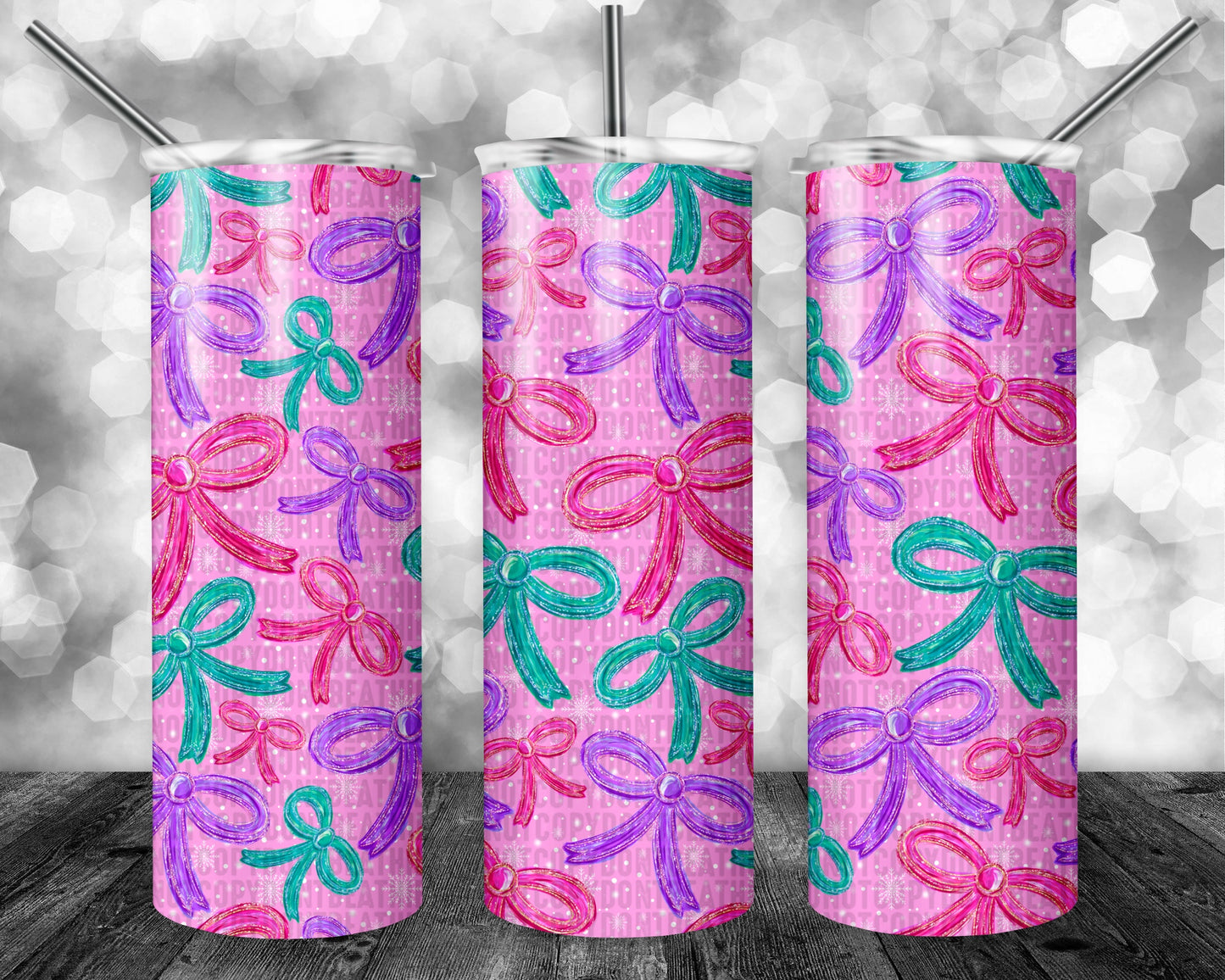 Snowflakes and Bows Seamless Bundle