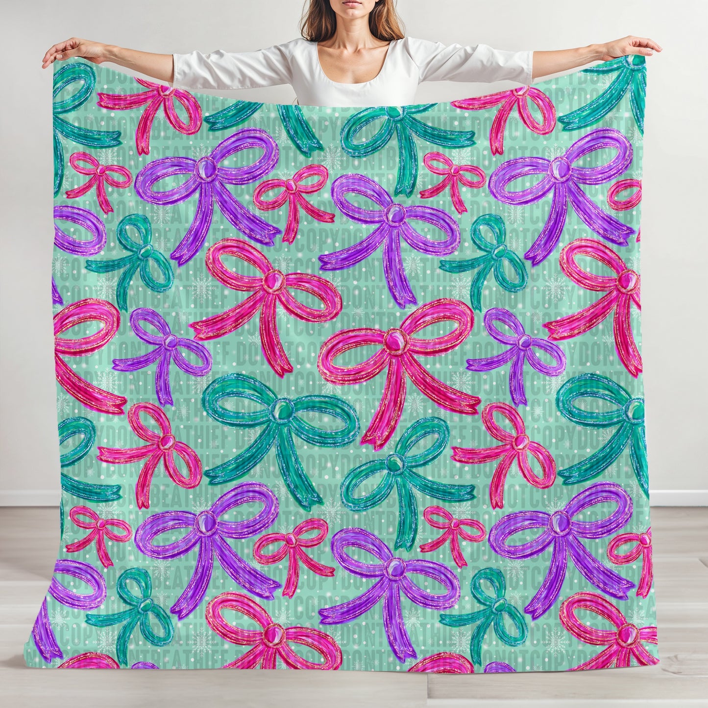 Snowflakes and Bows Option 2 Seamless Bundle