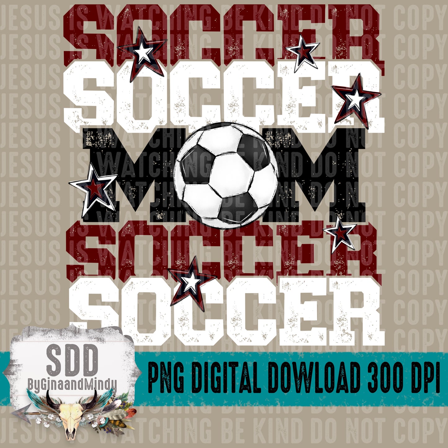 Soccer Mom; Maroon & White
