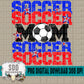Soccer Mom; Red & Royal Blue