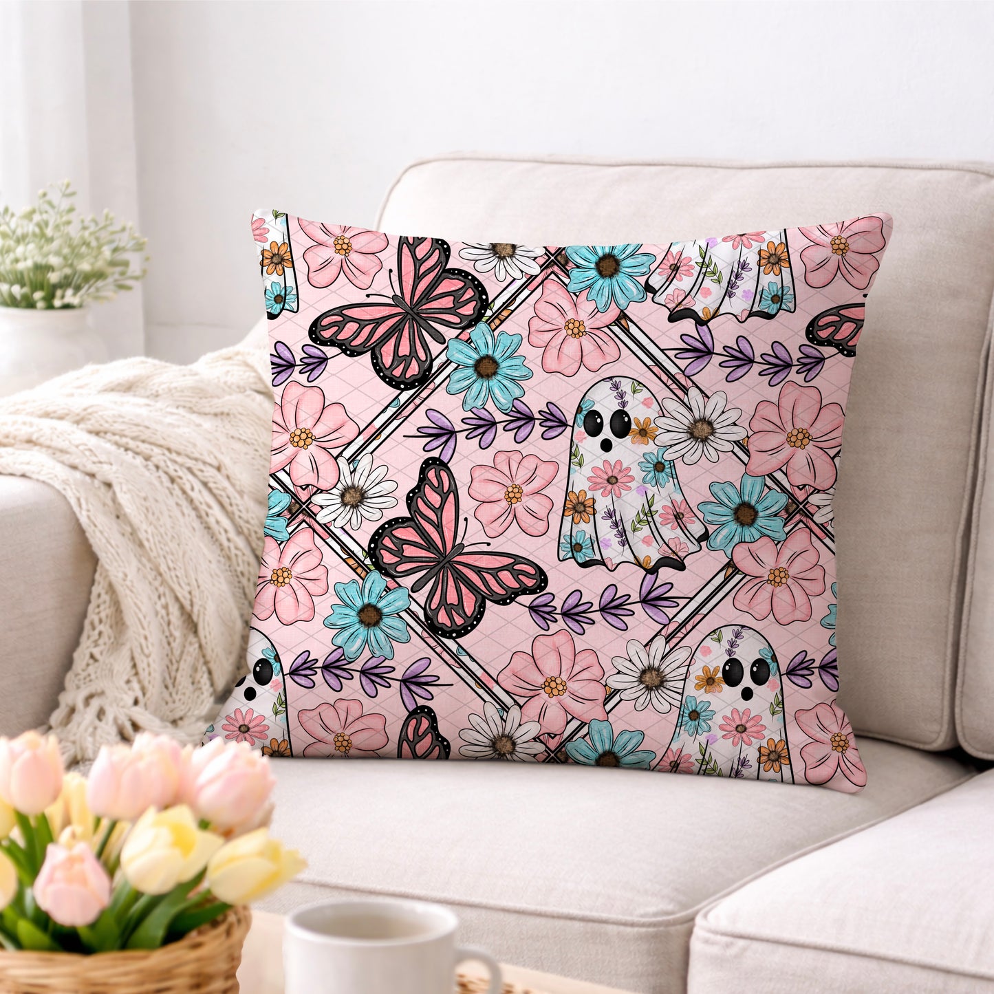 Soft Floral Spring Ghost Seamless Bundle