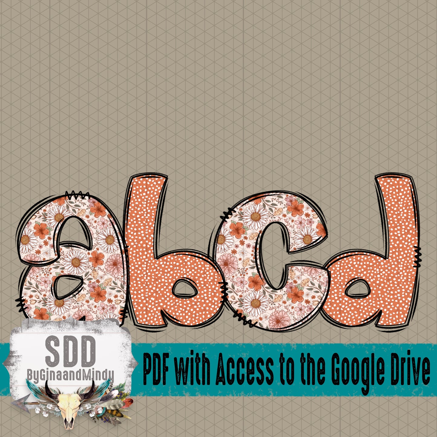 Soft Summertime Doodle Alpha (2 Sets Uppercase & Lowercase, 0-9, + Special Characters)