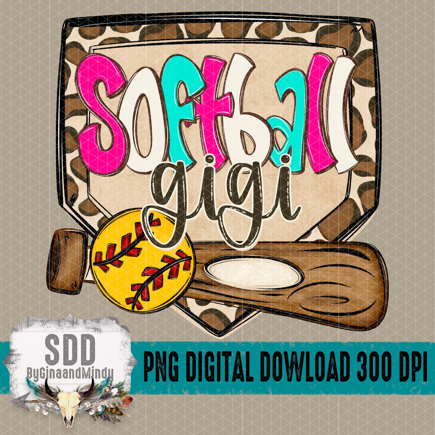 Softball Gigi DIY (Font Used KA-Sadie May Bold)
