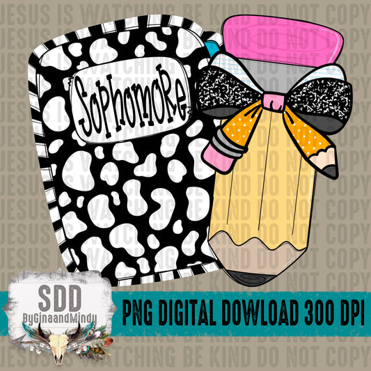 Leopard Pencil Bow; Sophomore
