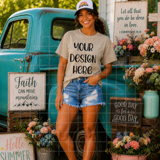 Women's Country Christian Kahki Mockup