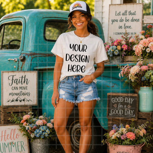 Women's Country Christian White Mockup