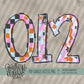 Spooky Daisy and Checks Doodle Alpha (3 Sets Uppercase, Lowercase, 0-9, Special Characters)