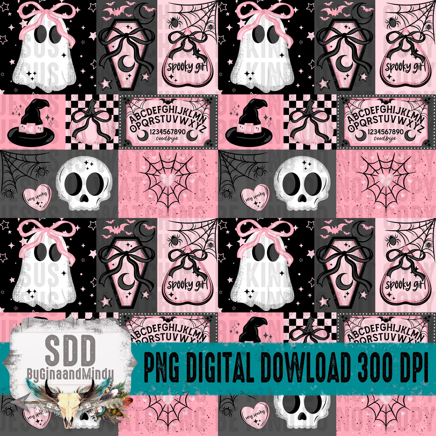 Spooky Girl Patchwork Seamless Bundle