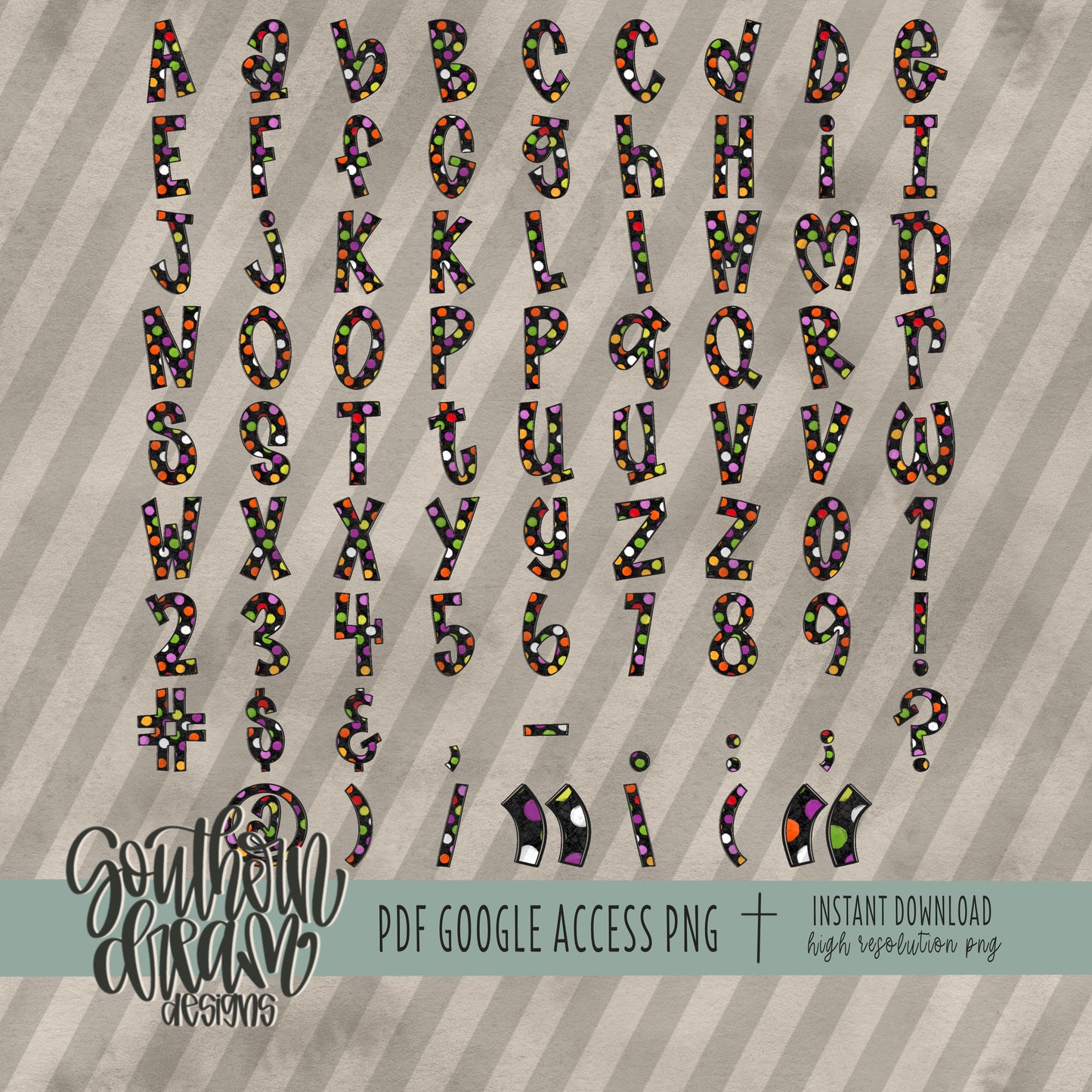 Spooky Halloween Doodle Alpha (5 Sets Aa-Zz, 0-9, Special Characters)