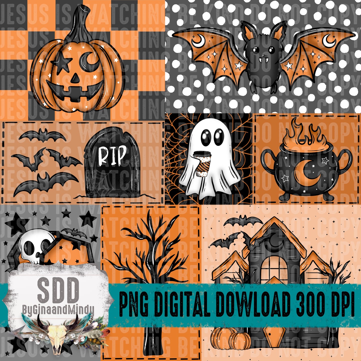 Spooky Patchwork Seamless Bundle