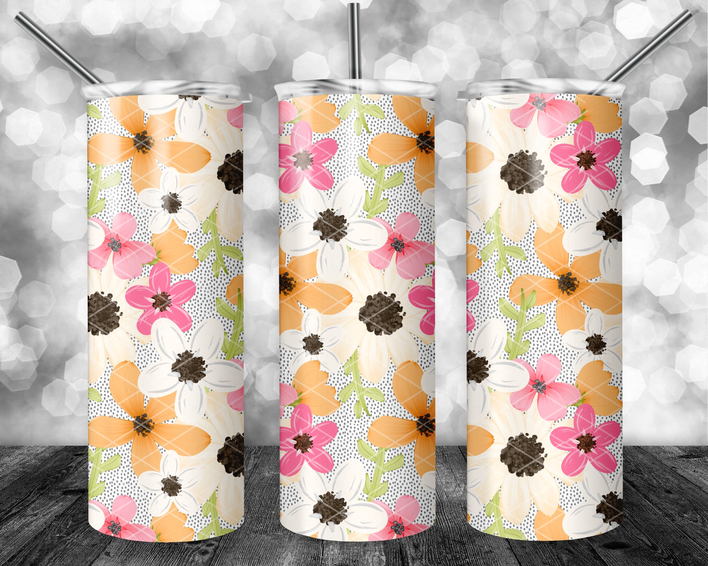 Spring Floral Dottie Seamless Bundle