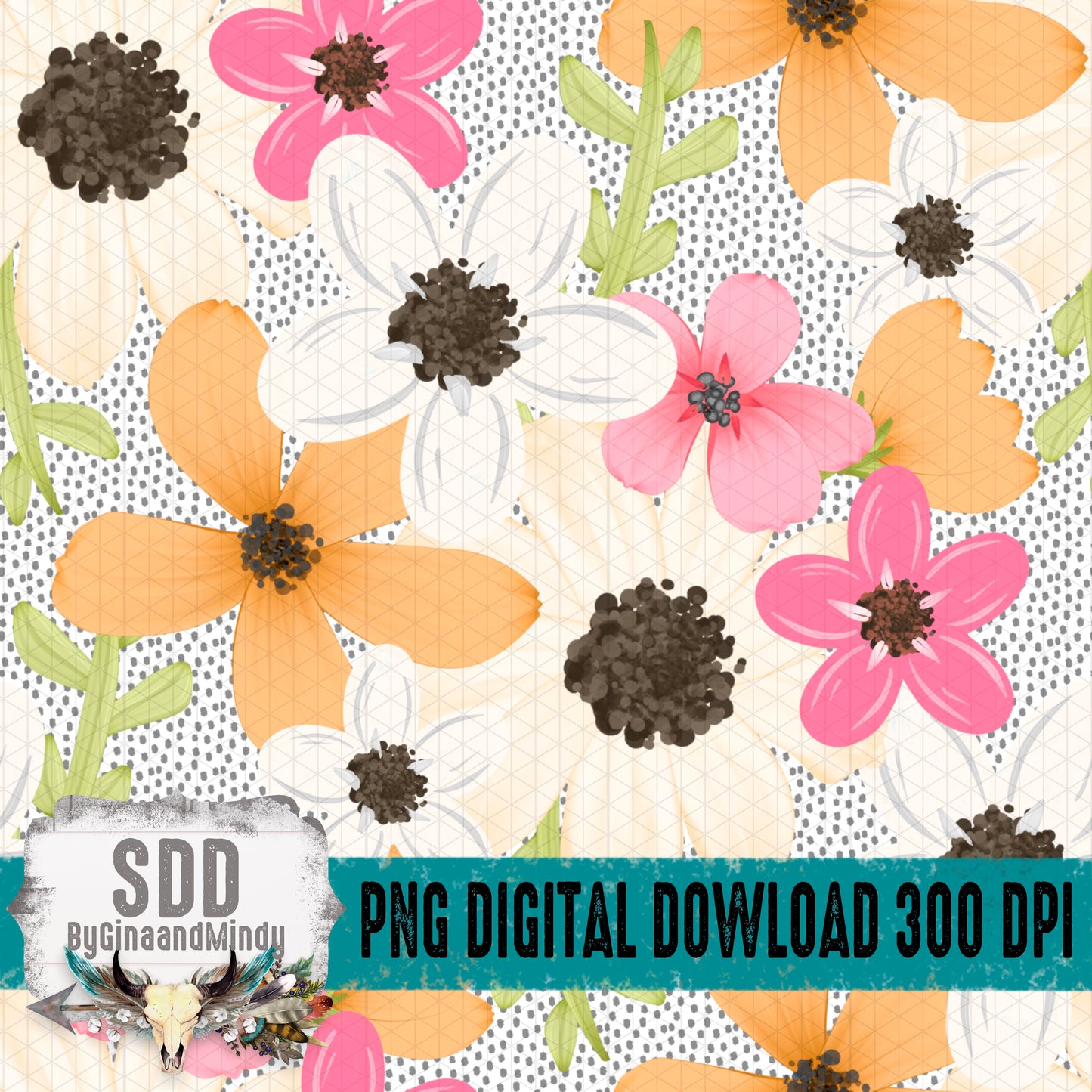 Spring Floral Dottie Seamless Bundle