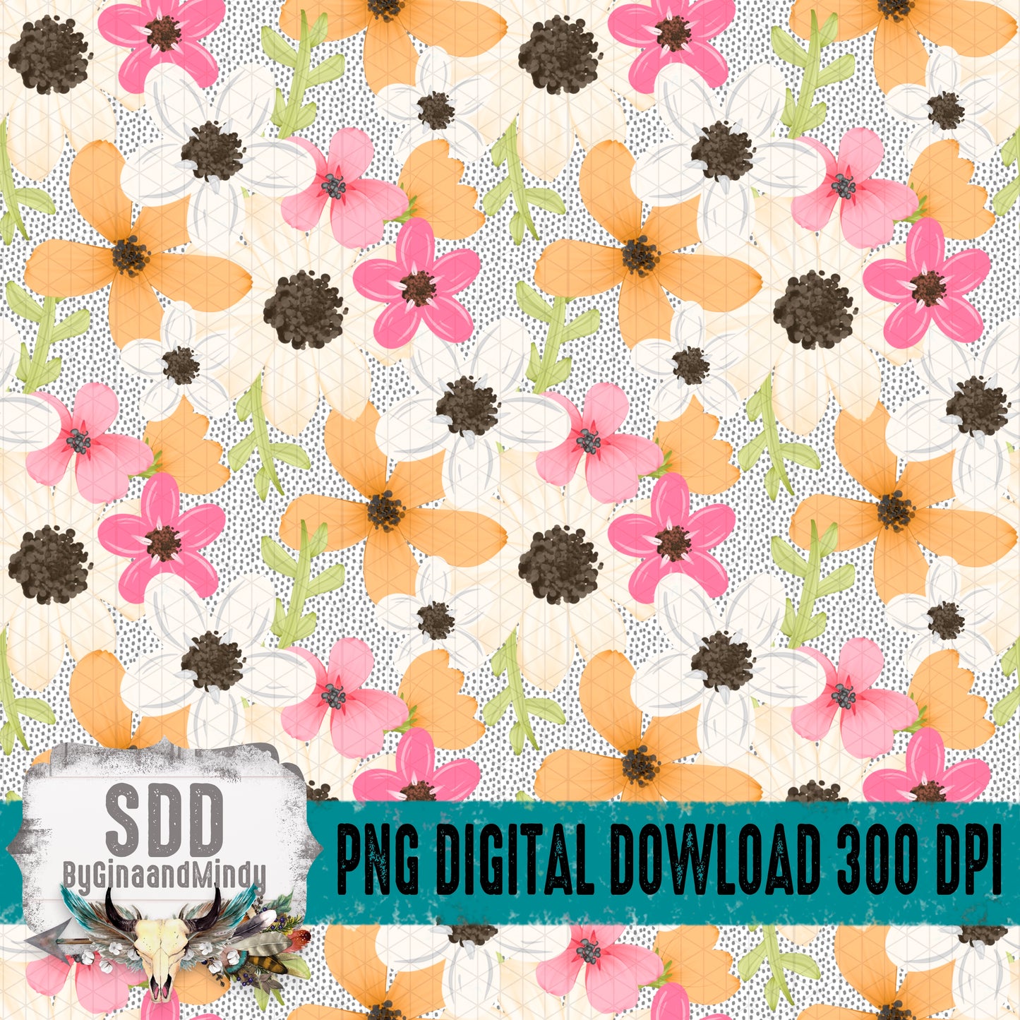 Spring Floral Dottie Seamless Bundle