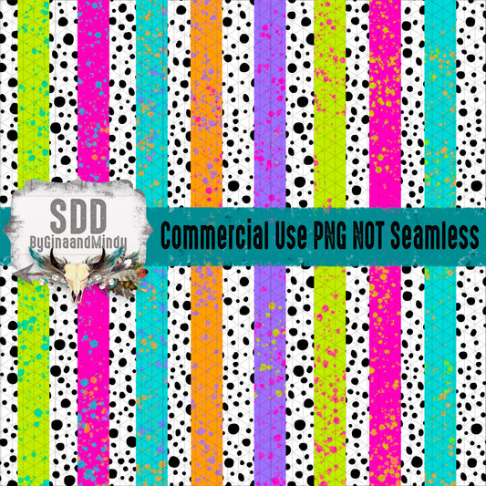 Neon Striped Dotties Paper (Not Seamless)
