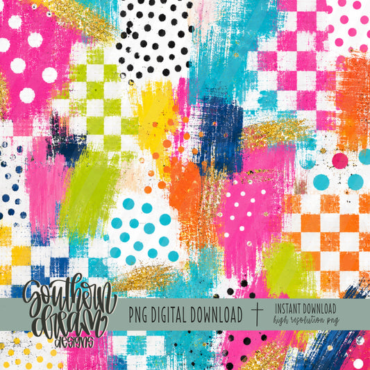 Summer Mixed Media Digital Paper (Not Seamless)