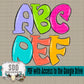 Summer Days Doodle Alpha Set (6 Set Uppercase & Lowercase, 0-9, + Special Characters)