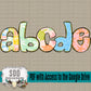 Summer Feels Doodle Alpha Set (5 Set Uppercase & Lowercase, 0-9, + Special Characters)