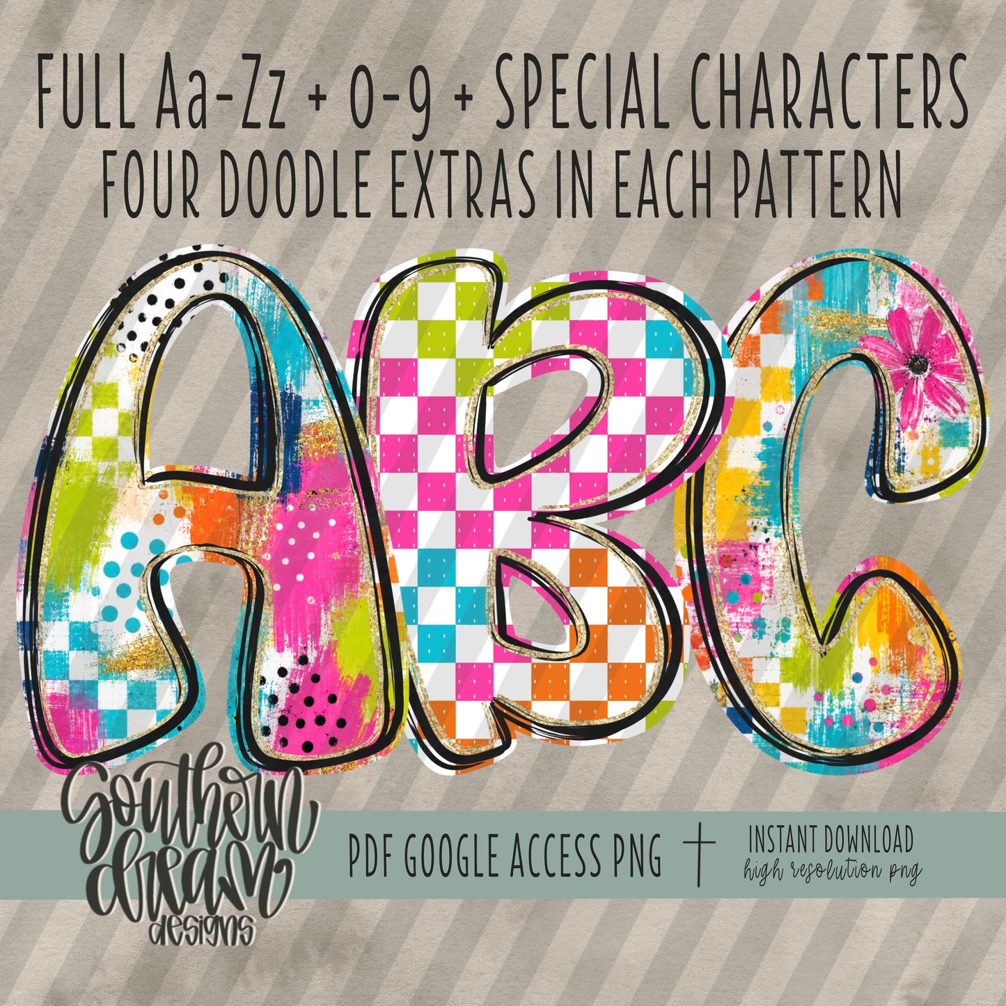 Summer Pop Alpha (3 Sets Aa-Zz, 0-9, Special Characters, Special Shapes)
