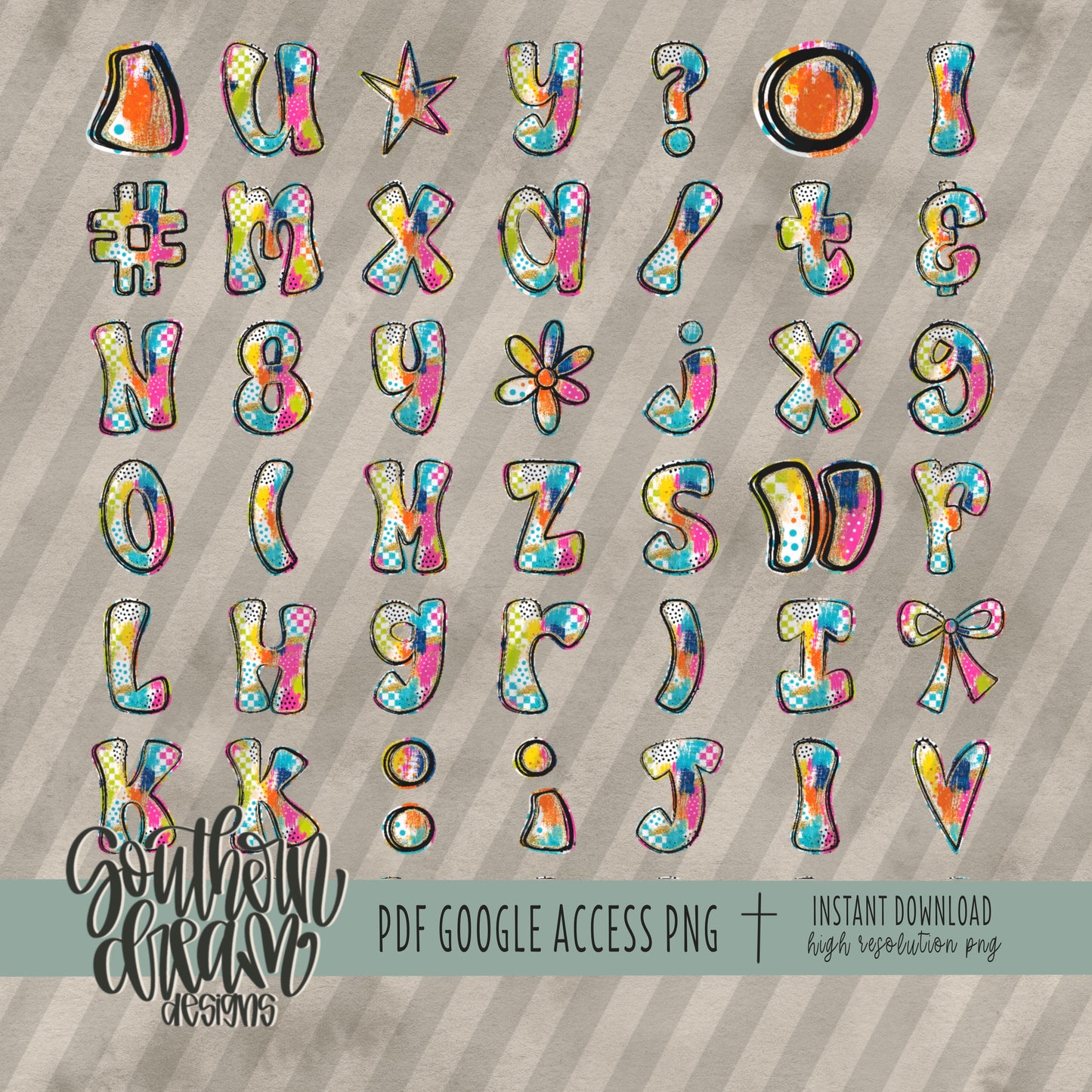 Summer Pop Alpha (3 Sets Aa-Zz, 0-9, Special Characters, Special Shapes)