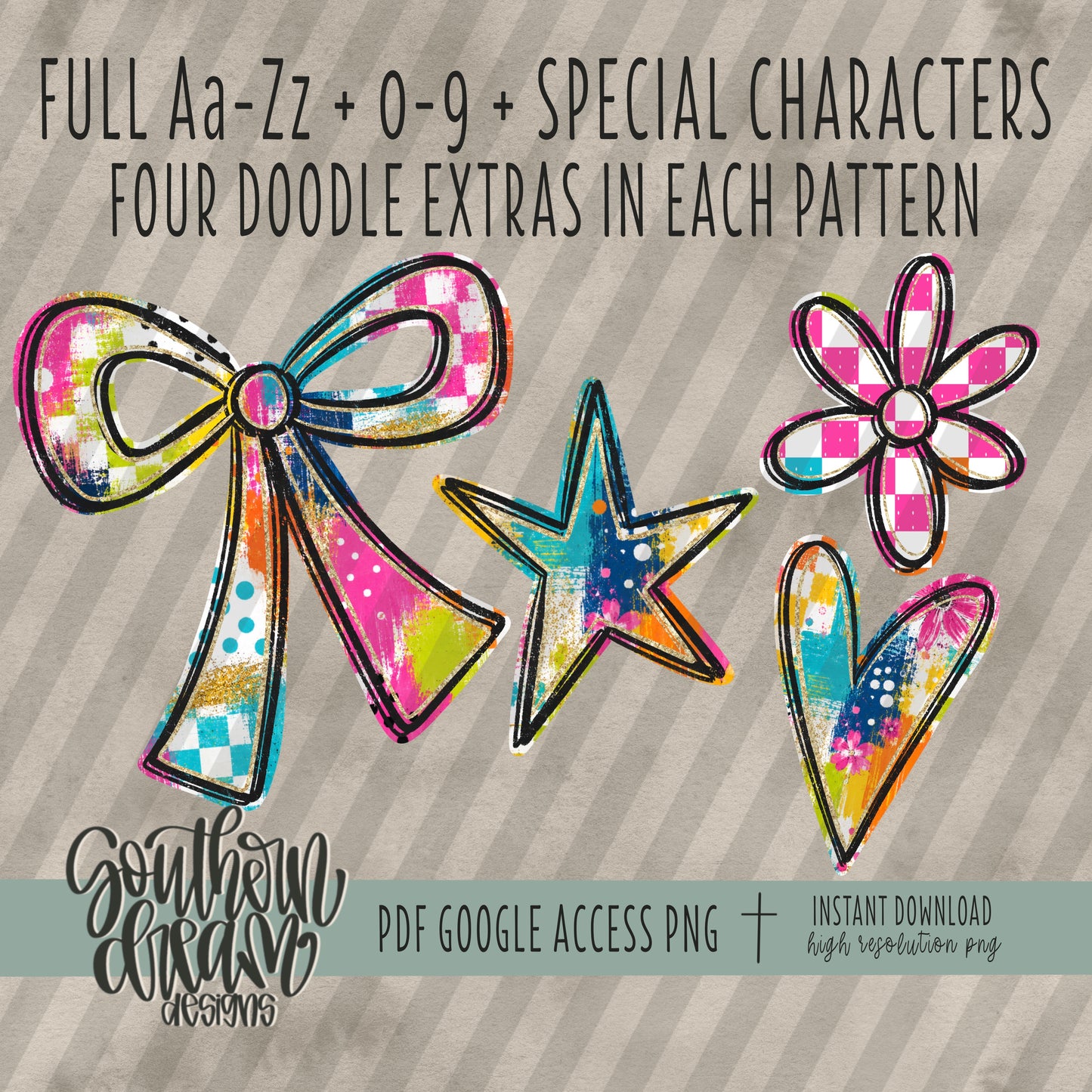 Summer Pop Alpha (3 Sets Aa-Zz, 0-9, Special Characters, Special Shapes)