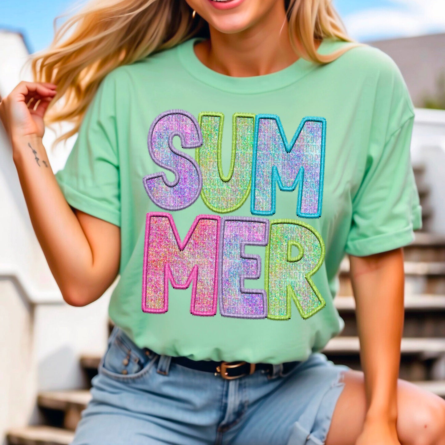 Summer Faux Glitter|Sequin Embroidery