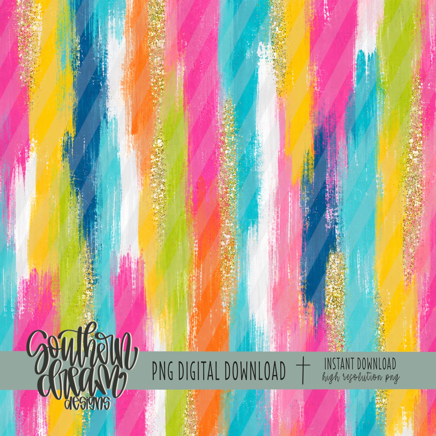 Summer Brushstrokes Digital Paper (Not Seamless)