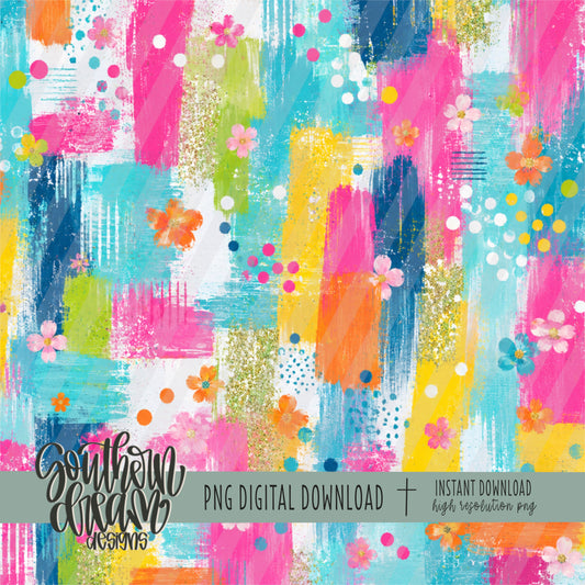 Summer Mixed Media Digital Paper (Not Seamless)