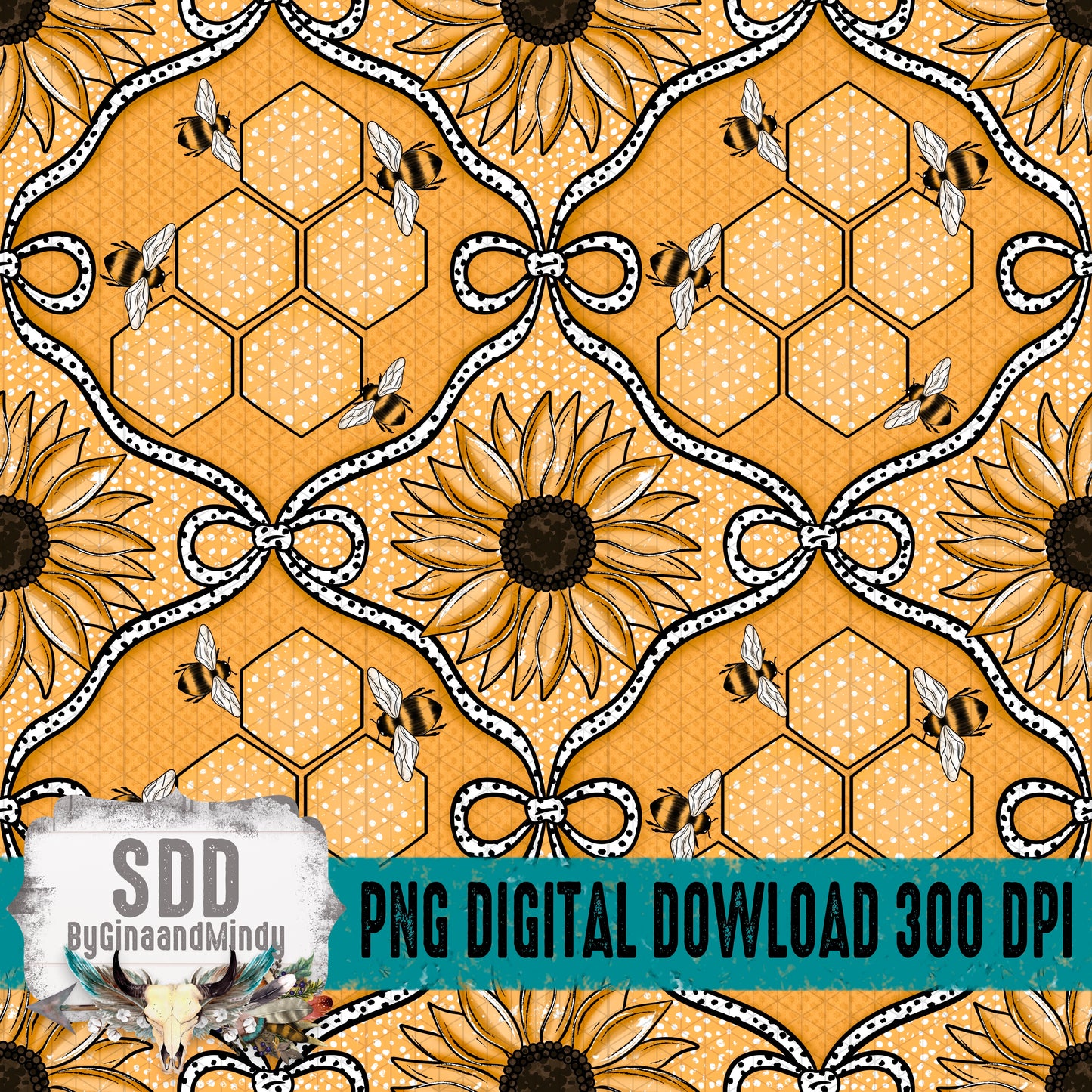 Sunflower Bee Seamless Bundle