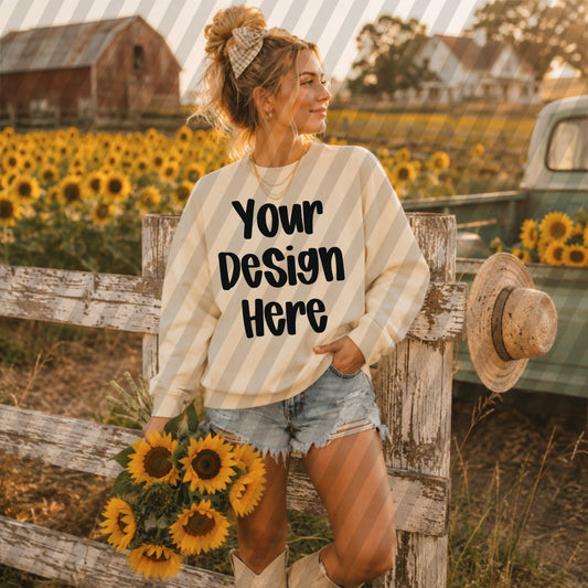Sunflower Field Crew Sweatshirt Ivory
