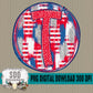 Patriotic Brush Strokes Circle DIY/Personalize; T