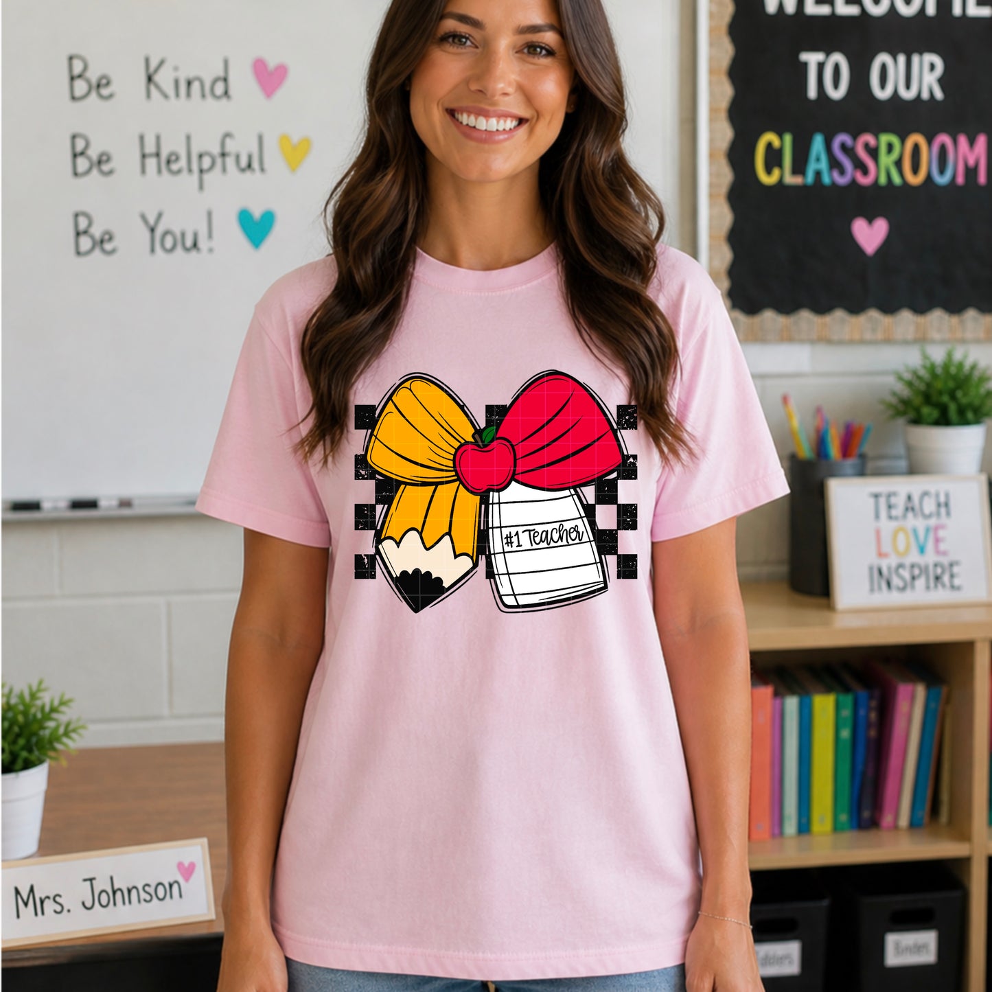 Teacher Bow Checkered