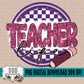 Teacher Life Checkered Purple & Pink