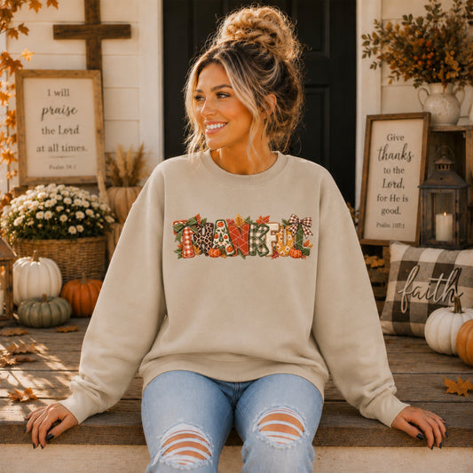 Thankful Faux Embroidery