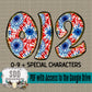 Patriotic Tie Dye Doodle Alpha Set (1 Set Uppercase & Lowercase, 0-9, + Special Characters)