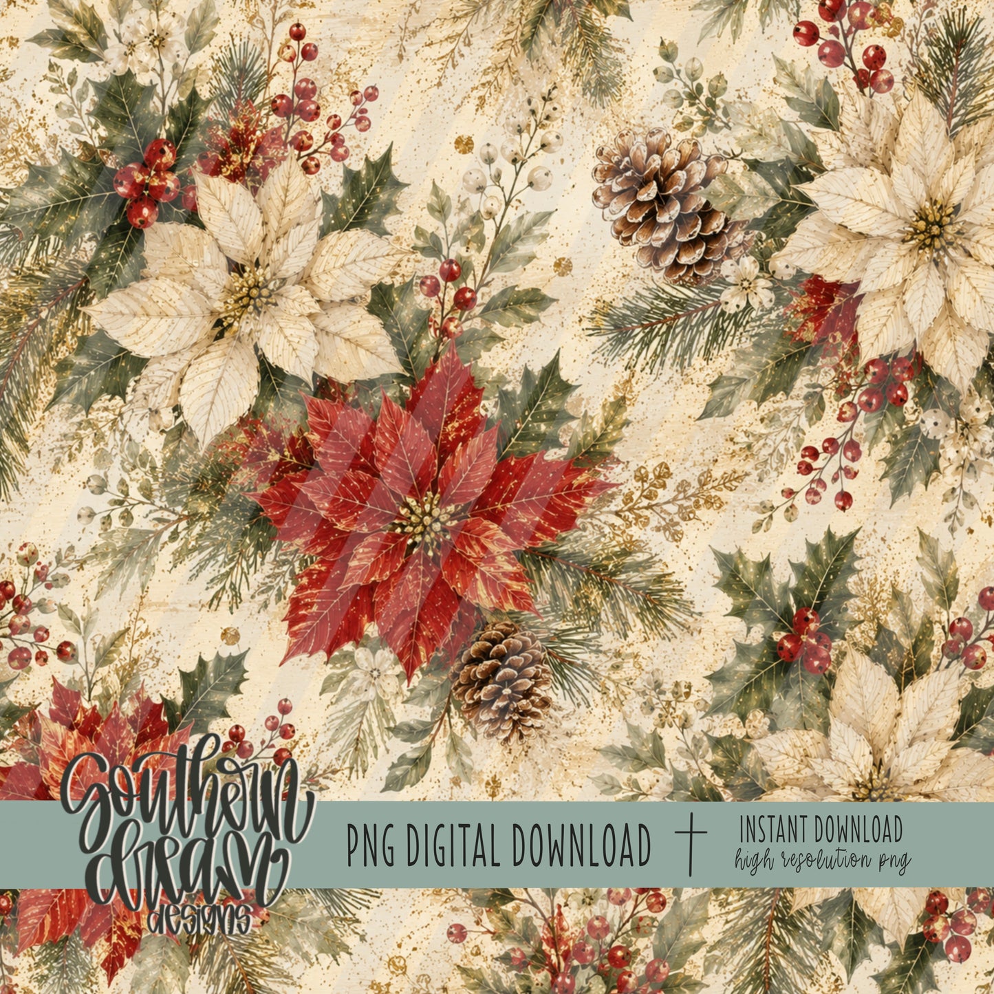 Timeless Christmas Classics Digital Paper BUNDLE (Not Seamless)